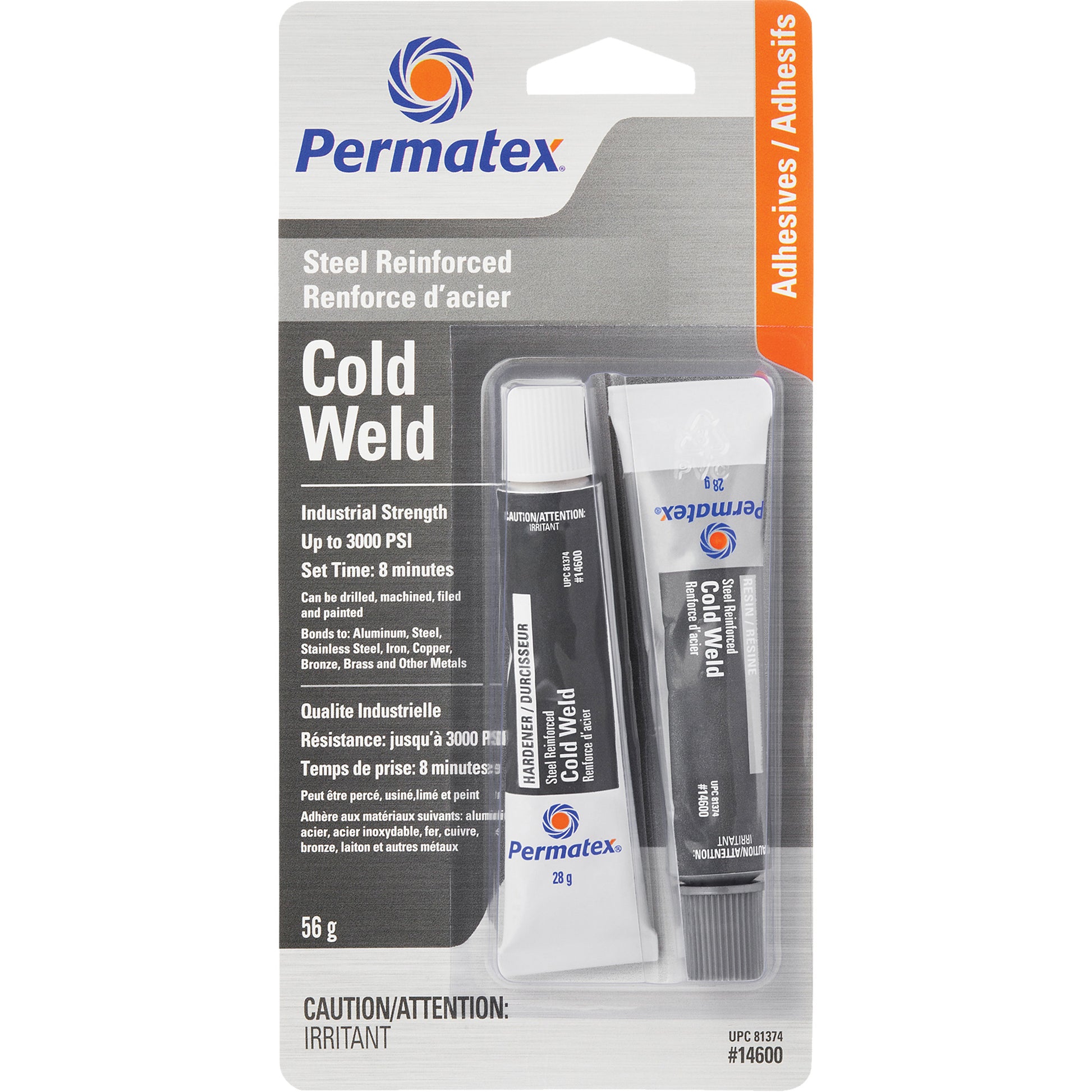 Cold Weld Bonding Compound, 2 x 28 g, Tube, Two-Part, Grey