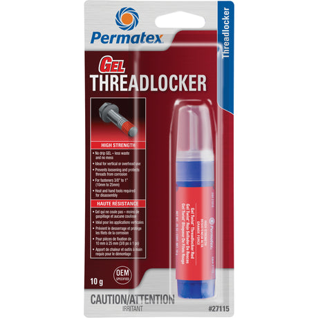 Gel Threadlocker, Red, High, 10 g, Tube