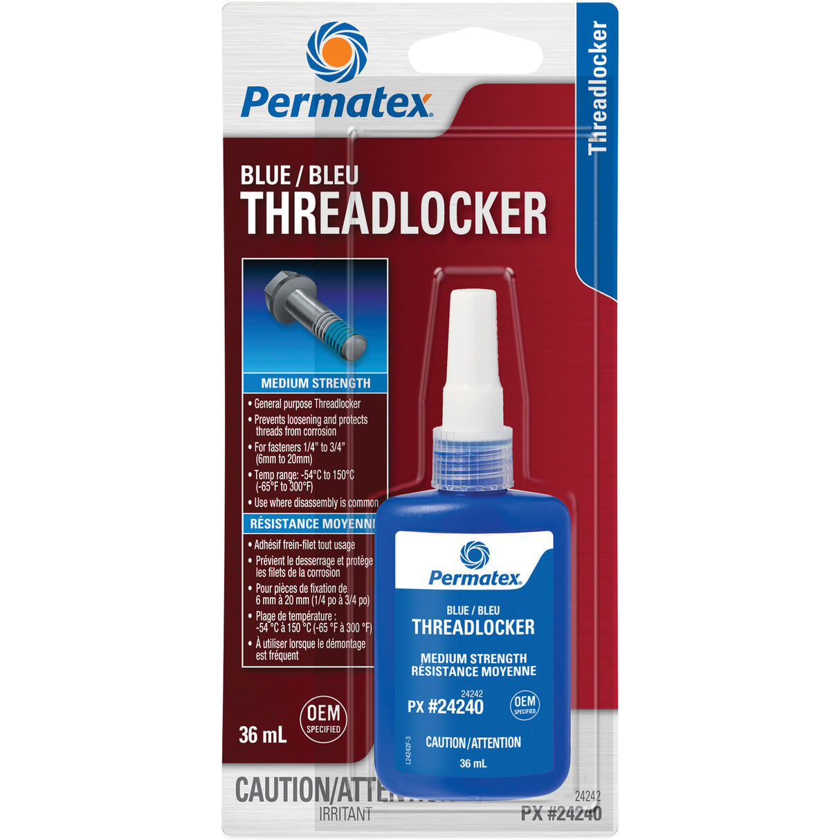 Threadlocker, Blue, Medium, 36 ml, Bottle
