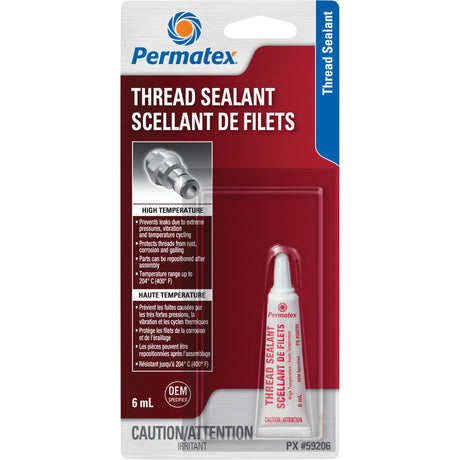 High Temperature Thread Sealant, Tube, 6 ml, -54° C - 204° C/-65° F - 400° F