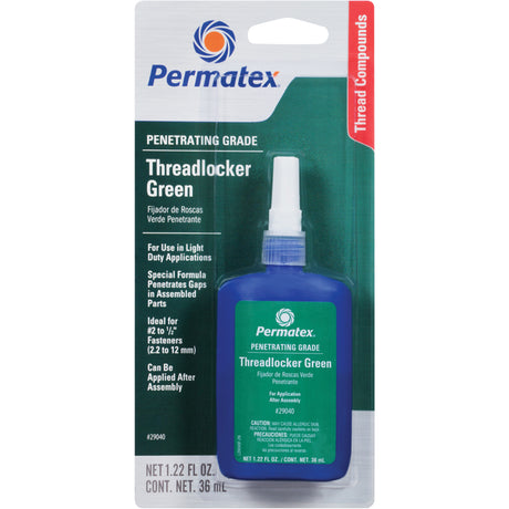 Penetrating Grade Threadlocker, Green, Low, 36 ml, Bottle