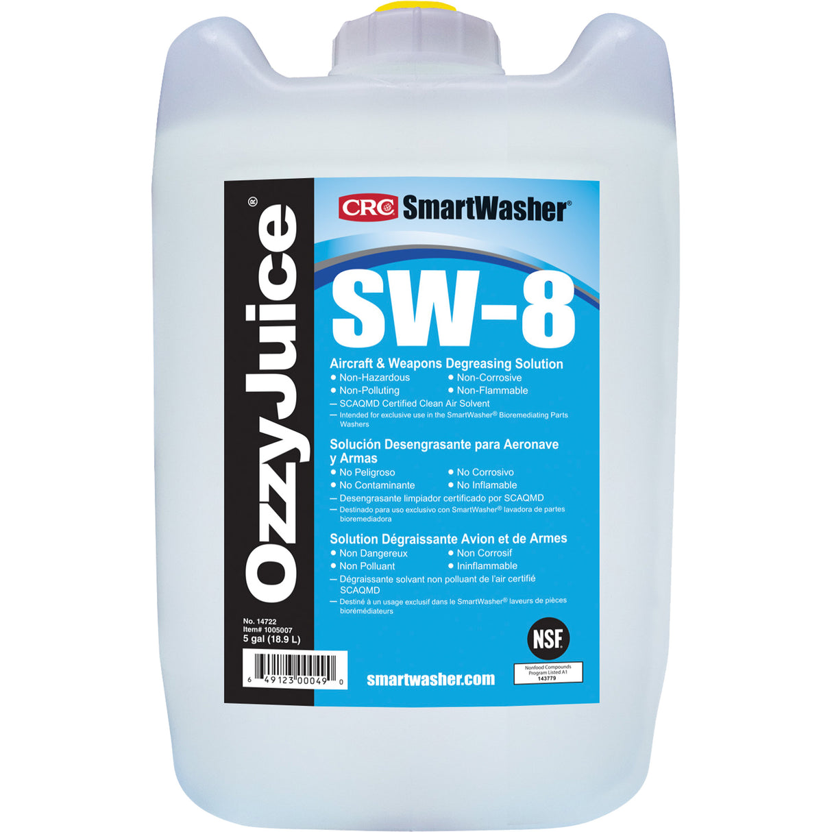 SmartWasher® Ozzyjuice® SW-8 Aircraft & Weapons Degreasing Solution, Jug