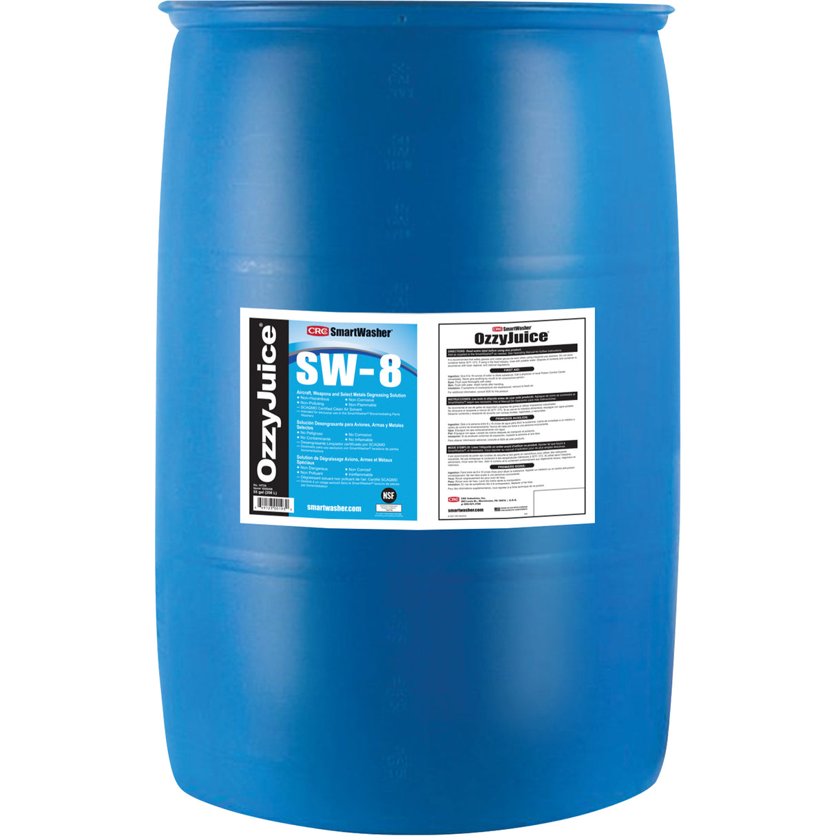 SmartWasher OzzyJuice SW-8 Aircraft, Weapons & Select Metals Degreasing Solution, Drum