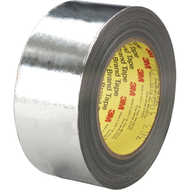 High-Temperature Aluminum Foil/Glass Cloth Tape, 7.3 mils Thick, 25.4 mm (1") x 33 m (108')