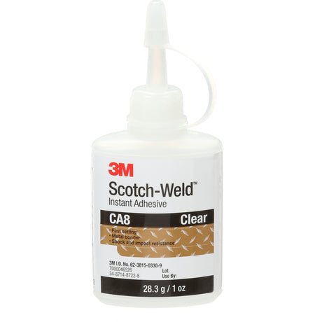 Scotch-Weld™ Instant Adhesive CA8, Clear, Bottle, 1 oz.