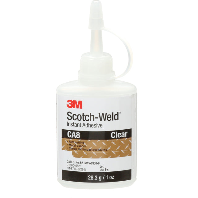 Scotch-Weld™ Instant Adhesive CA8, Clear, Bottle, 1 oz.