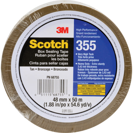 Scotch® Box Sealing Tape, Hot Melt Adhesive, 3.15 mils, 48 mm (2") x 50 m (164')