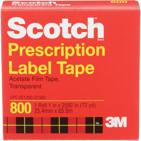 Scotch® Prescription Label Tape, 25.4 mm (1") x 66 m (216'), Clear