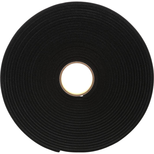 4504 Vinyl Foam Tape, 12 mm (1/2") W x 16.5 m (54') L, 250 mils, Black