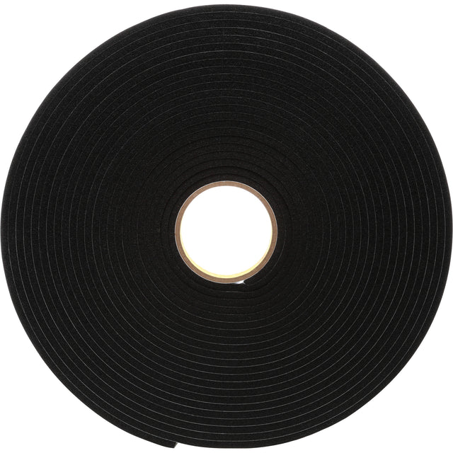 4504 Vinyl Foam Tape, 12 mm (1/2") W x 16.5 m (54') L, 250 mils, Black