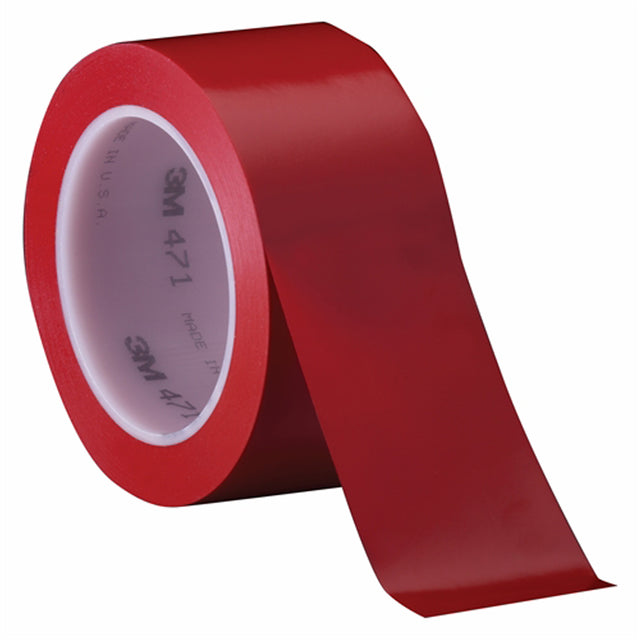 471 Vinyl Tape, 6 mm (1/4") W x 32.9 m (108') L, 5.2 mils, Red