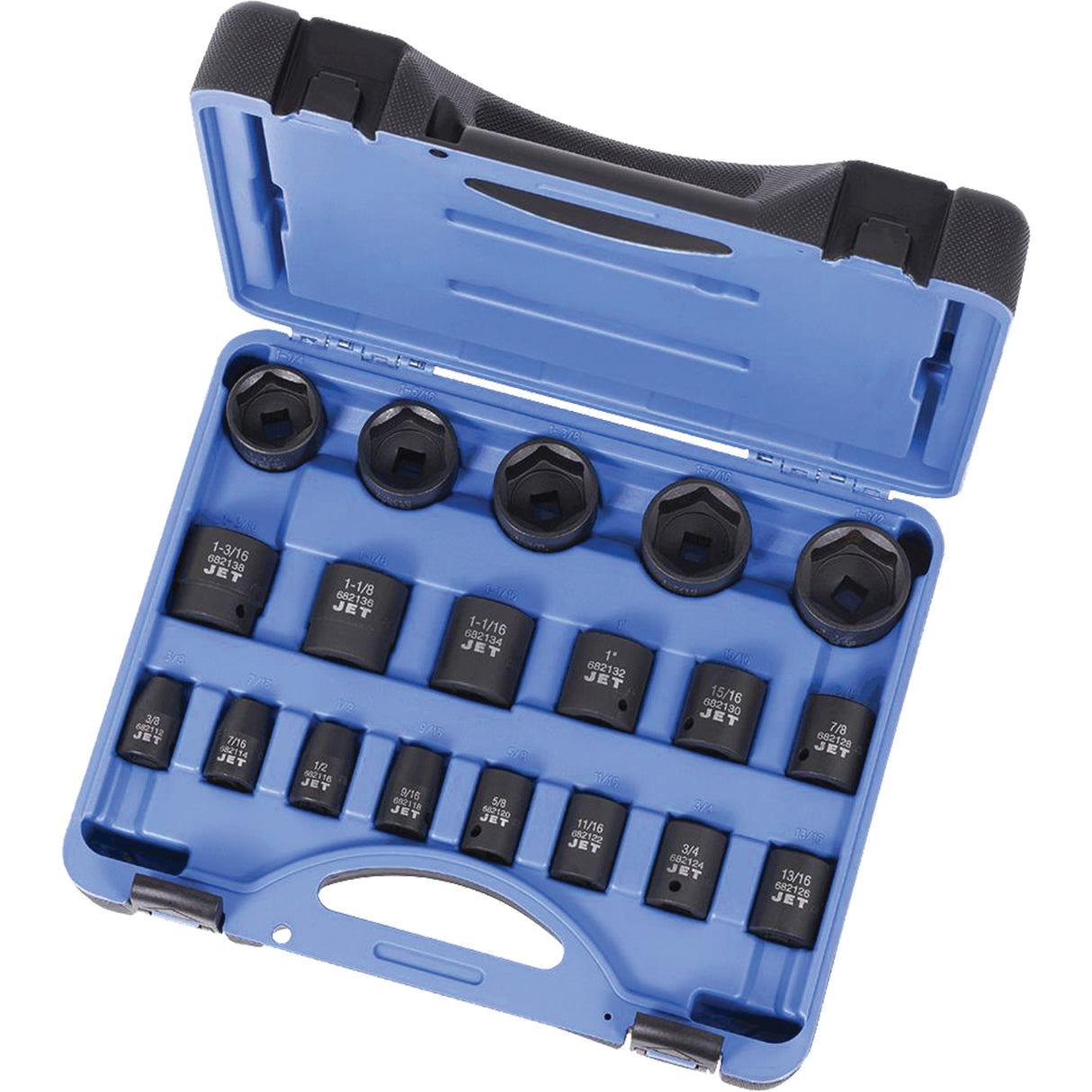 PS1912 SAE 6-Point Socket Set, 19 Pcs, Impact, 1/2" Drive Size, Deep