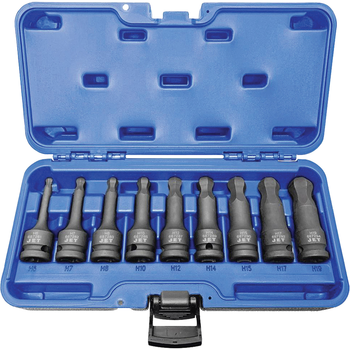 BNH-912M 1/2" Drive Metric Ball Nose Hex Impact Socket Set, Hex, 1/2" Drive, 9 Pcs