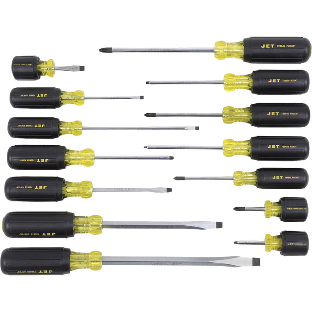 JKS-14S Cushion Grip Screwdriver Set, 14 Pcs.