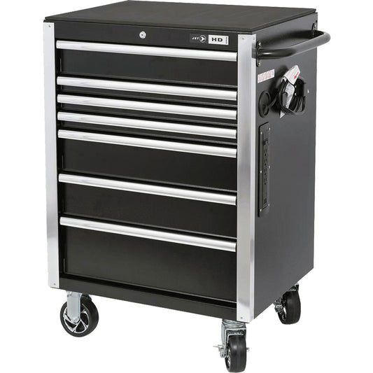 HDRC2807 HD Series Roller Cabinet, 7 Drawers, 27-4/5" W x 21-27/50" D x 40-31/100" H, Black