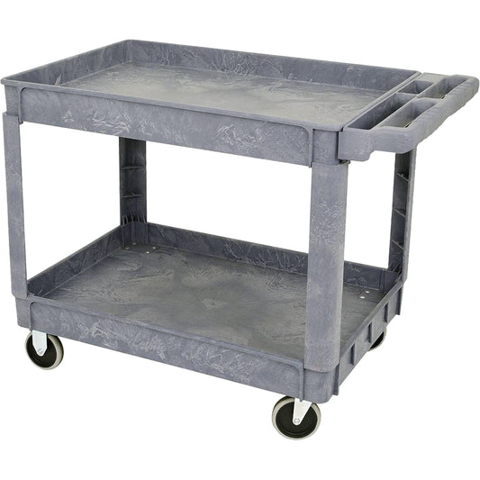 JPTC-3624 Heavy-Duty Polypropylene Shop Cart, 2 Tiers, 46" W x 25-1/2" D x 33-1/4" H, 500 lbs. Cap.