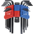 JHK-22SM Long Arm Hex Key Set, 22 Pcs., Metric & Imperial