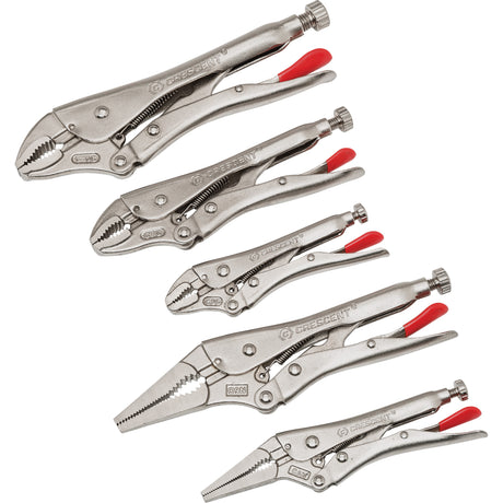 5-Piece Curved & Long Nose Locking Plier Set, 14-1/2" L