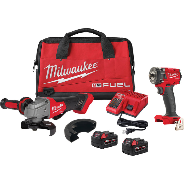 M18 Fuel™ Compact Impact Wrench & Grinder Kit, Lithium-Ion, 18 V
