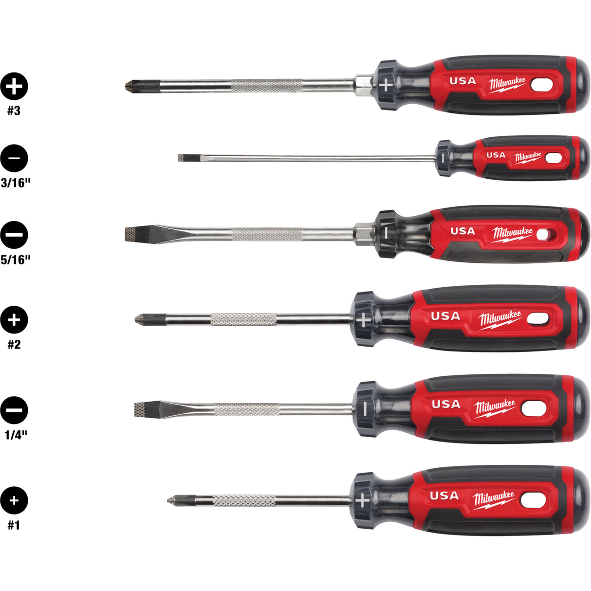 Cushion Grip Screwdriver Set, 6 Pcs.