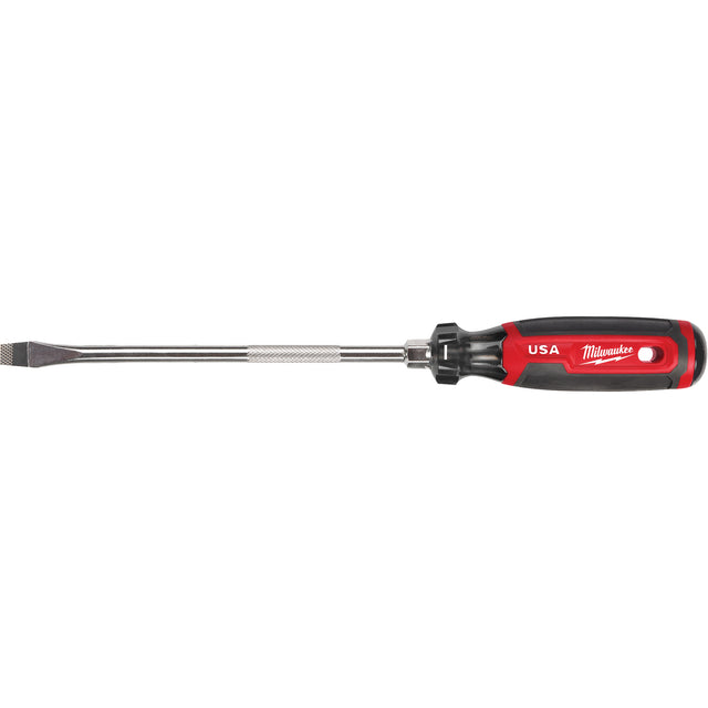 Slotted Screwdriver, 3/8" Tip, Round, 330 mm L, Cushion Grip Handle