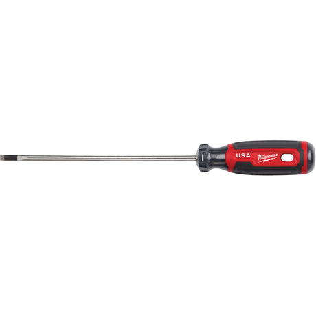 Cabinet Screwdriver, 3/16" Tip, Round, 254 mm L, Cushion Grip Handle