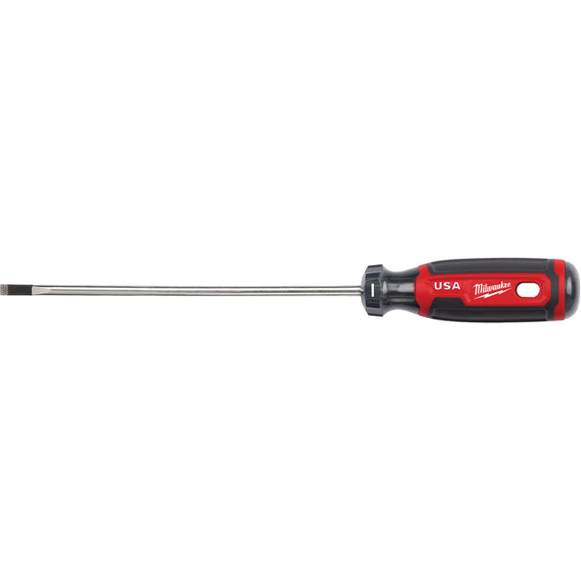 Cabinet Screwdriver, 3/16" Tip, Round, 254 mm L, Cushion Grip Handle