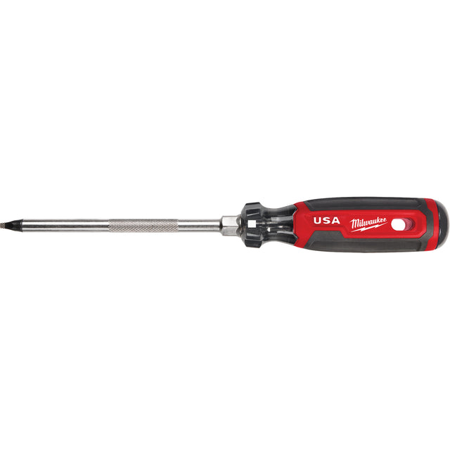 Square Screwdriver, #3 Tip, Round, 279 mm L, Cushion Grip Handle