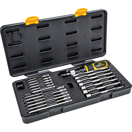 20 Pc. 1/4" Drive Torque Screwdriver Set, 10 - 50 in. lbs. Torque Range, 16" Length