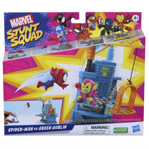 MARVEL - STUNT SQUAD - SPIDERMAN vs GREEN GOBLIN - MINI PLAYSET (Case of 6)