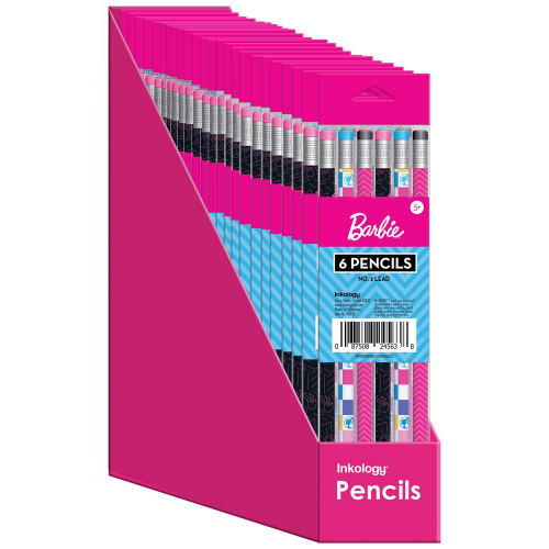 BARBIE - 6pk PENCILS (Case of 24)