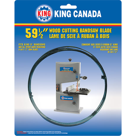 Wood Cutting Bandsaw Blade, 59-1/2" L x 3/8" W x 0.014" Thick, 8 TPI