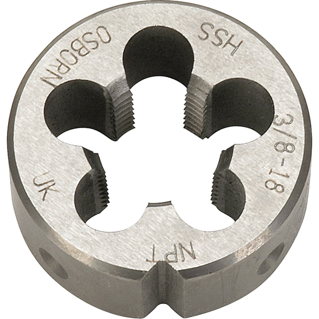 Pipe Die, 9/16"-18 Thread, High Speed Steel