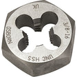 Hexagonal Rethreading Die, 2.22" Dia., 1-1/8"-12 Thread, High Speed Steel