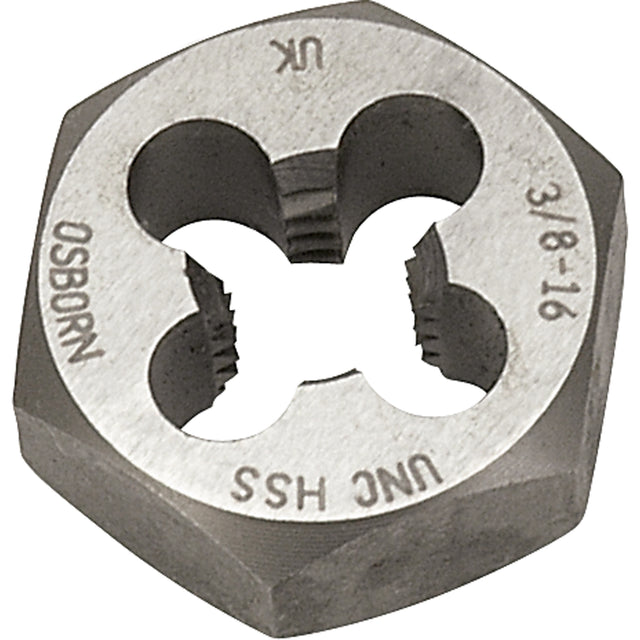 Hexagonal Rethreading Die, 2.22" Dia., 1-1/8"-12 Thread, High Speed Steel