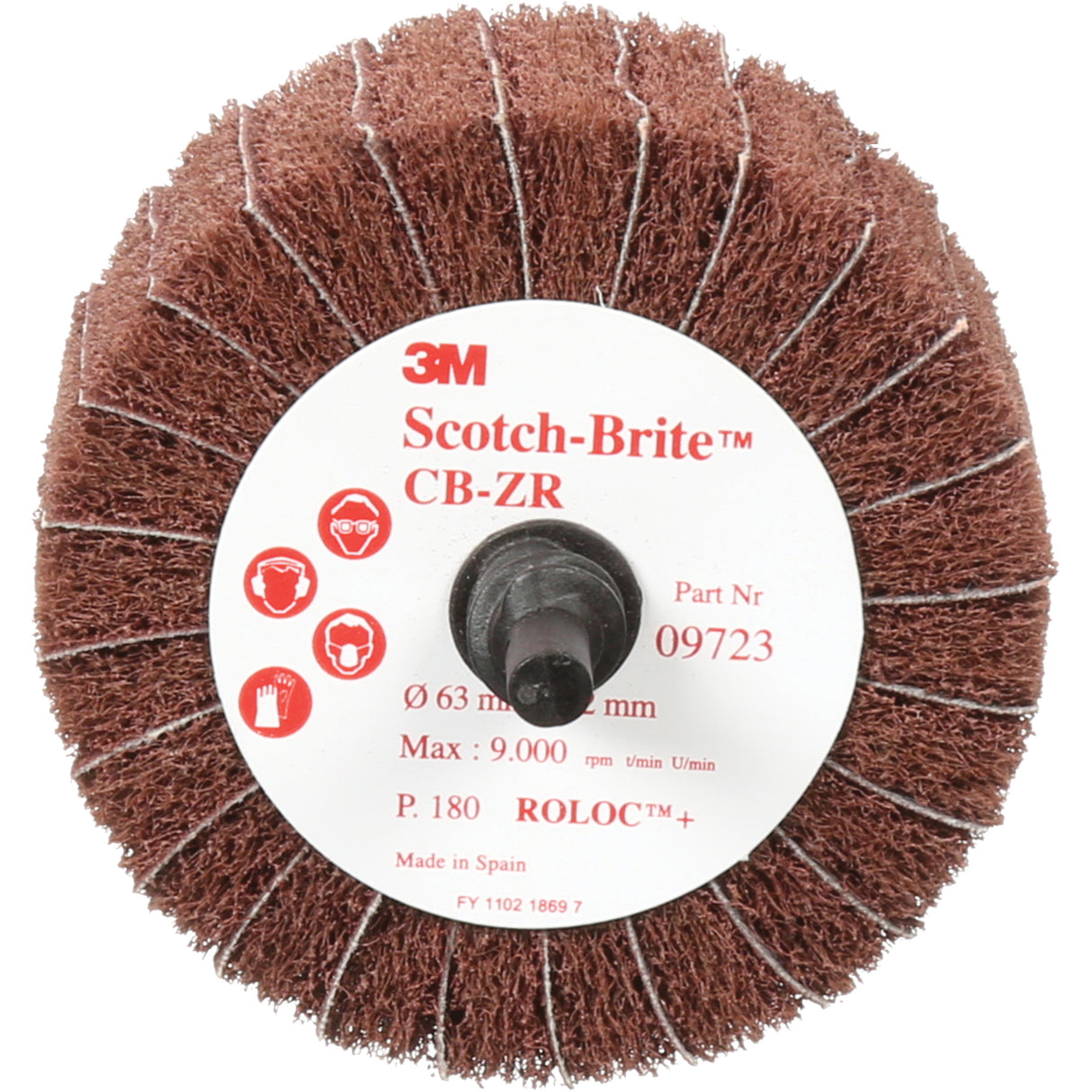 Scotch-Brite™ Combi-Wheel, 2-1/2" Dia., 180 Grit, Aluminum Oxide
