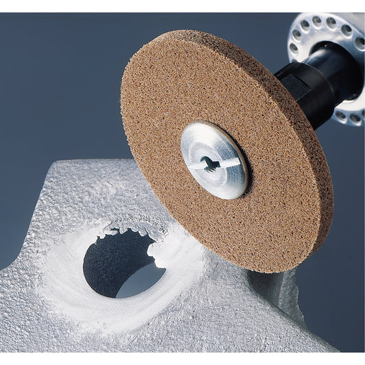 Scotch-Brite™ EXL Unitized Deburring Wheels, 3" x 1/4", 3/16" Arbor, 6S Grit