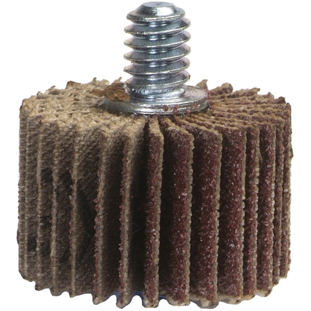 Super Finish Mini Flap Wheel, Aluminum Oxide, 80 Grit, 1" x 1" x 1/4"-20