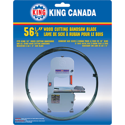 Wood Cutting Bandsaw Blade, 56-1/8" L x 3/8" W x 0.014" Thick, 8 TPI