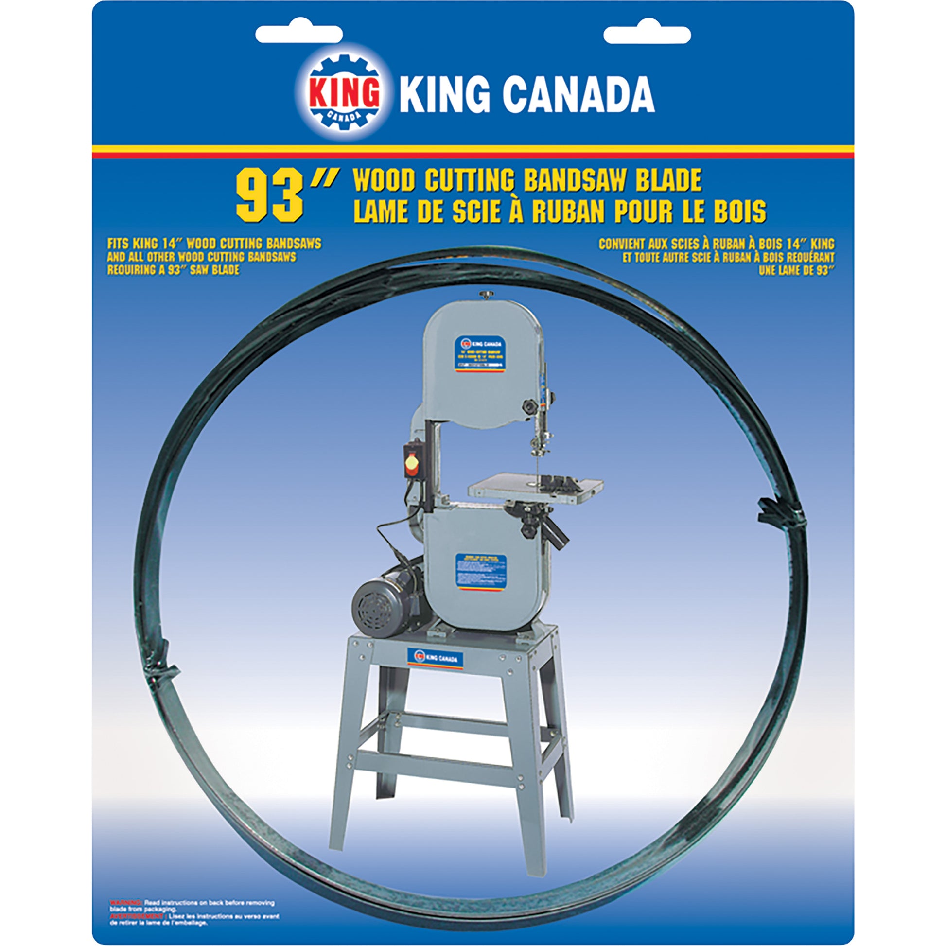 Wood Cutting Bandsaw Blade, 93" L x 3/4" W x 0.025" Thick, 4 TPI