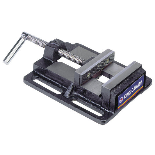 Drill Press Vise, 6" Jaw Width, 0" Throat Depth, Bench Mount Base