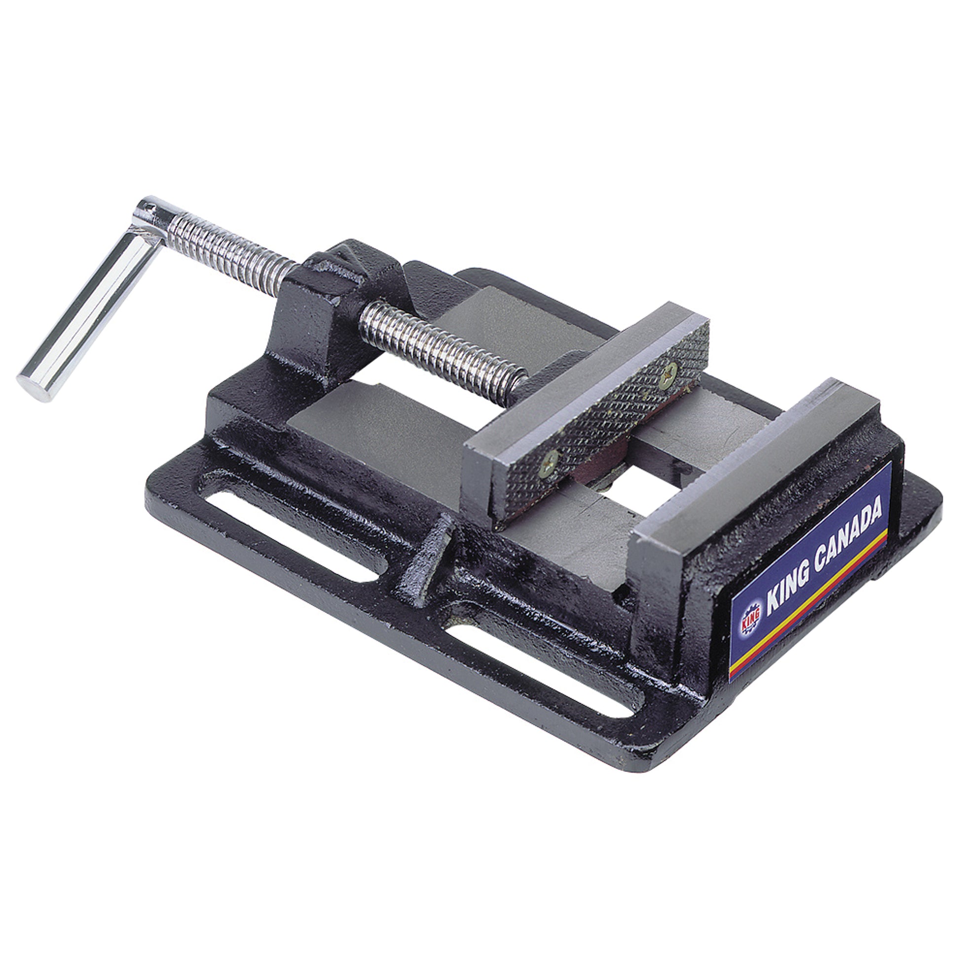 Drill Press Vise, 4" Jaw Width, 0" Throat Depth, Bench Mount Base