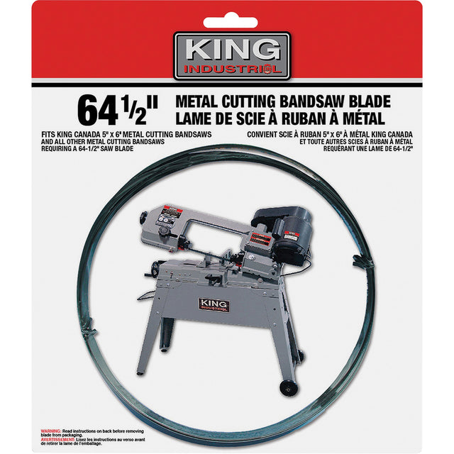 Bandsaw Metal Blade, Carbon Steel, 64-1/2" L x 1/2" W x 0.025" Thick, 24 TPI