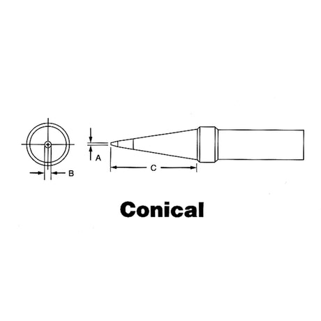 WTCPT Temperature Controlled Soldering Stations - PT Series Tips, Conical