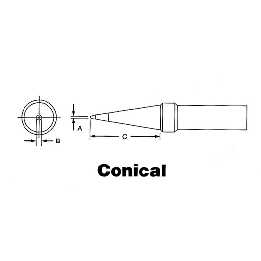 WTCPT Temperature Controlled Soldering Stations - PT Series Tips, Long Conical
