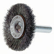 Crimped Wire Wheel Brush with 1/4" Shank, 3" Dia., 0.014" Fill, 1/4" Arbor