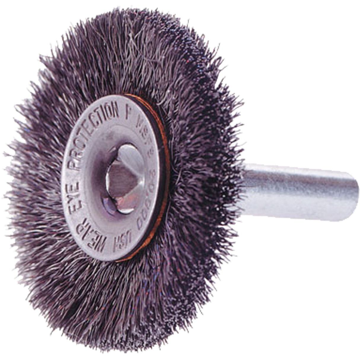WHEEL BRUSH CRIMPED 1-1/2" 1/4" SHANK .006, 1-1/2" Dia., 0.006" Fill