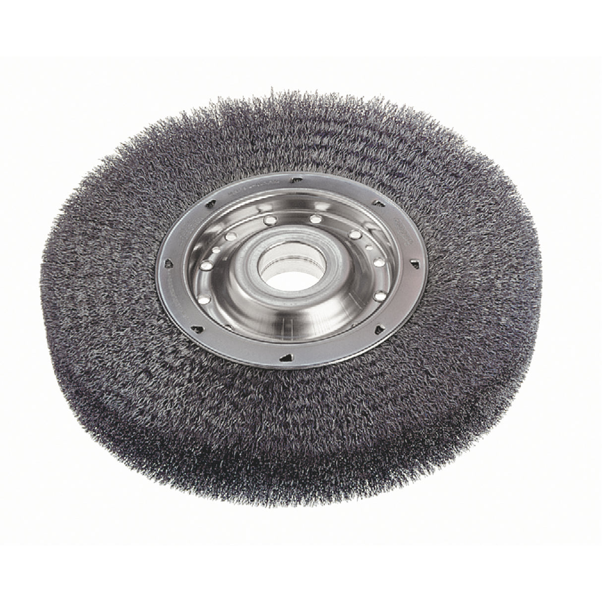 Crimped Wire Wheel Brushes - Wide Face, 8" Dia., 0.0118" Fill, 2" Arbor