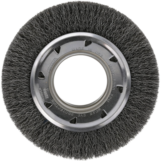 Crimped Wire Wheel Brush - Medium Face, 4-1/4" Dia., 0.012 Fill, 2" Arbor
