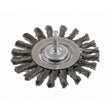 Knot Wire Wheel Brushes - Standard Twist Knot with 1/4" Shank, 4" Dia., 0.014" Fill, Steel